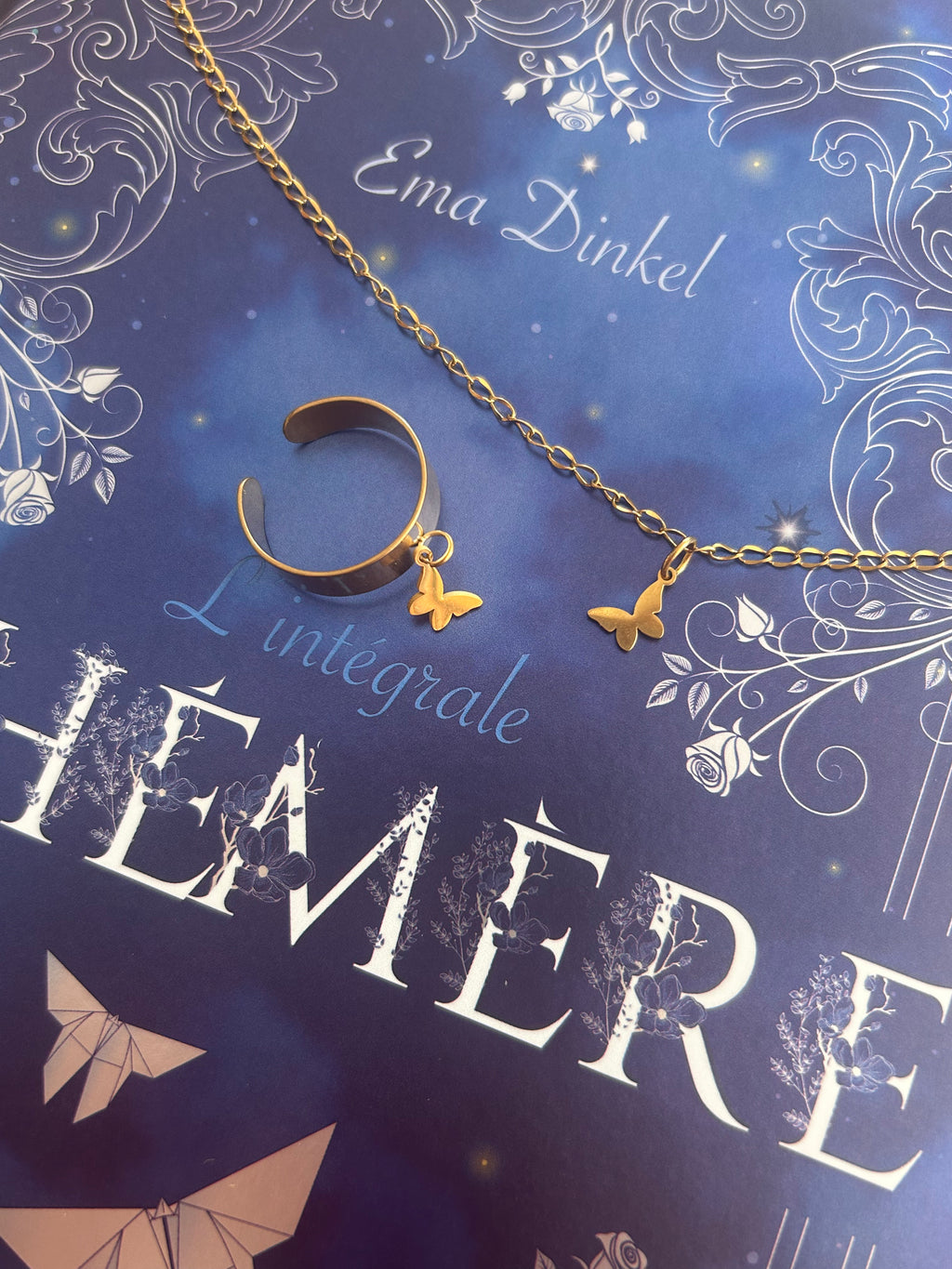 Lot collier + bague inspirés de Éphémère
